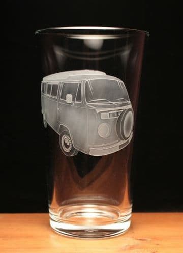 Camper Van VW Type 2 Engraved Pint Beer Glass