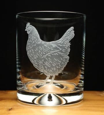 Chicken Hen Bird Engraved Glass Tumbler