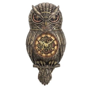 Chronology Wisdom Steampunk Owl Clock 31.5cm