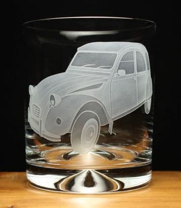 Citroen 2CV Engraved Glass Tumbler