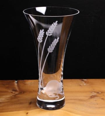 Field Mouse & Corn Engraved Flared Vase Small 180mm