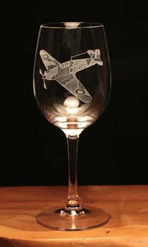 Hurricane WW2 Aircraft Engraved 350ml Wine Glass
