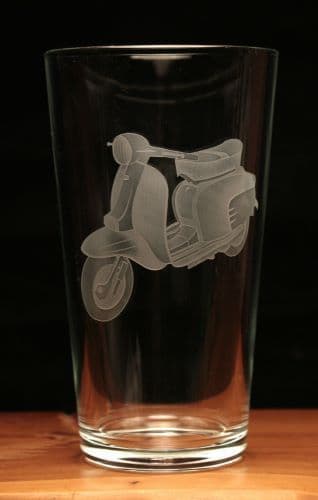 Lambretta Scooter Engraved Pint Beer Glass