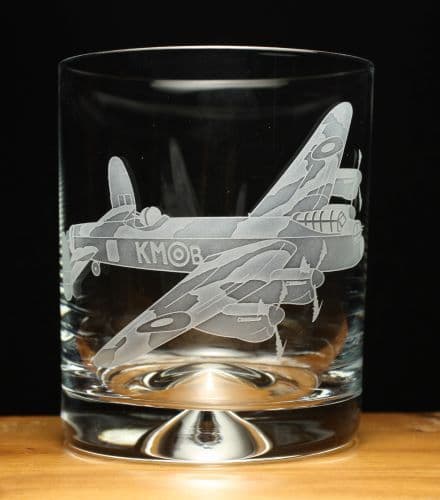 Lancaster Bomber Aircraft Engraved Glass Tumbler