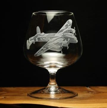 Lancaster WW2 Aircraft Engraved Brandy Glass