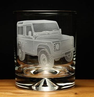 Land Rover Defender LandRover Engraved Glass Tumbler
