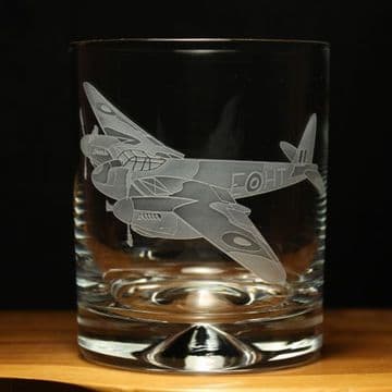 Mosquito de Havilland Aircraft Engraved Glass Tumbler
