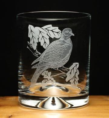 Pigeon Bird Engraved Glass Tumbler