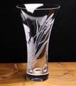 Poppies & Corn Engraved Glass Vase 215mm
