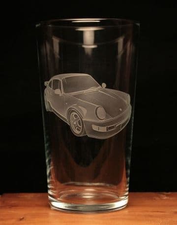 Porsche 911 Turbo Engraved Pint Beer Glass