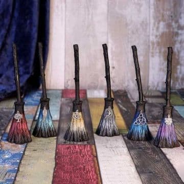 Set of 6 Broomsticks Witches Brooms 20cm Tall