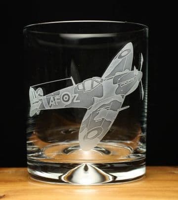 Spitfire Aircraft Engraved Glass Tumbler