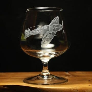 Spitfire WW2 Aircraft Engraved Brandy Glass