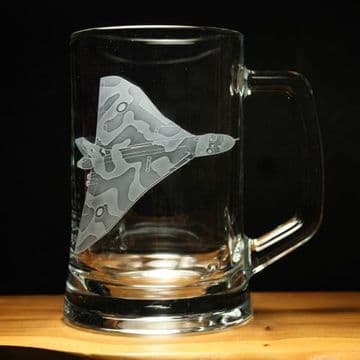 Vulcan Bomber Aircraft Engraved Glass Tankard