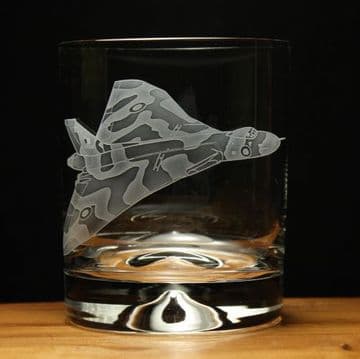 Vulcan Bomber Aircraft Engraved Glass Tumbler