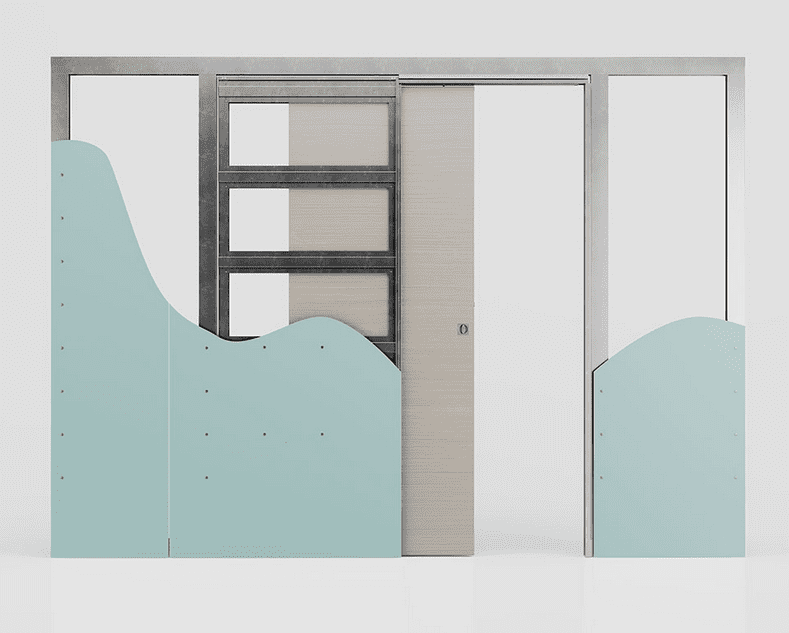 Ermetika EvoKit White Framed Pocket Door System 125mm Wall Thickness