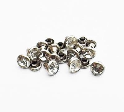 10mm Silver Crystal Rivets ~  x 10