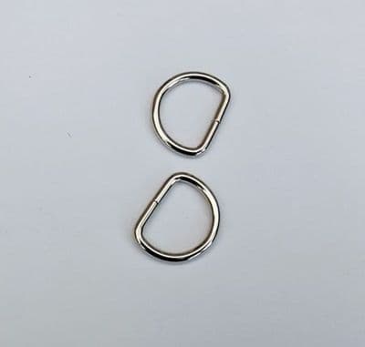 12mm Nickel Plated ~ Welded D Ring
