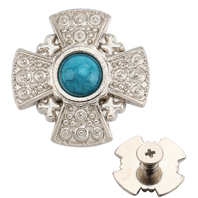 20mm cross shaped concho - Blue