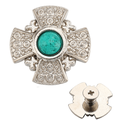 20mm cross shaped concho - Green