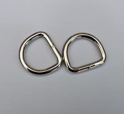 20mm Nickel Plated ~ Welded D Ring