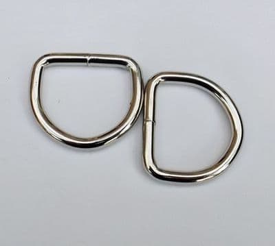 25mm Nickel Plated ~ Welded D Ring