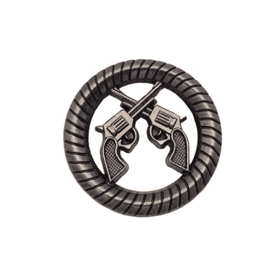 30mm Crossed Pistols Concho-Antique Silver