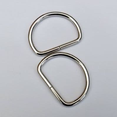32mm Nickel Plated ~ D Ring