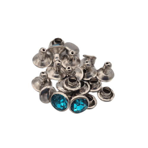 7mm Turquoise Crystal Rivets x 10