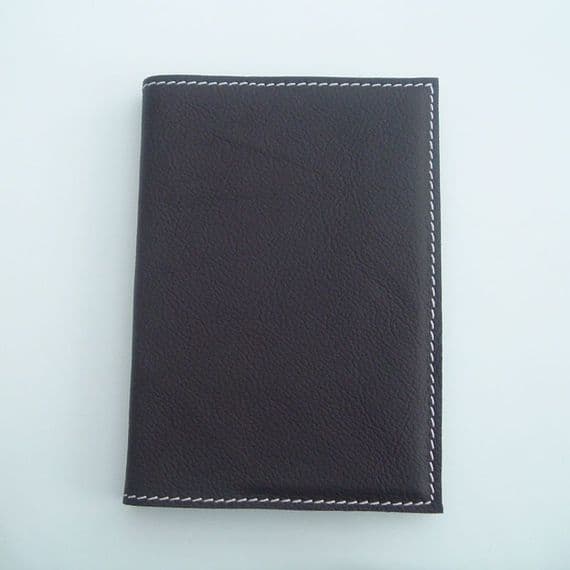 A6 Real Leather Journal/Notebook - Dark Brown