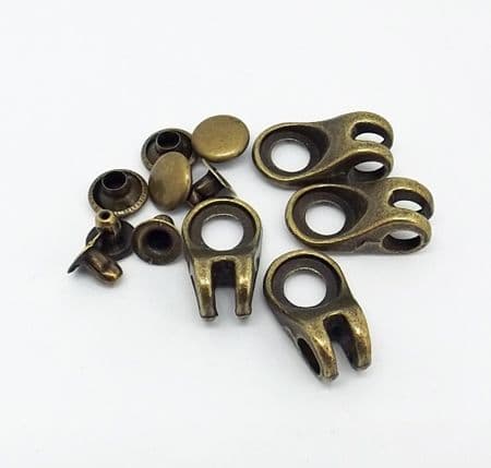 Boot Lace Loops- Antique Brass