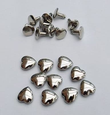 Heart Shaped Rivets ~ x 10