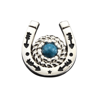 Horseshoe Silver & Turquoise Concho