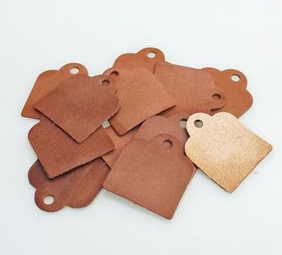 Light Brown Veg Tan Leather Tags x 12