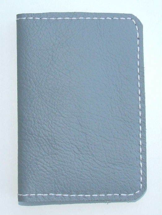 Real Leather card holder ~ Lt Grey