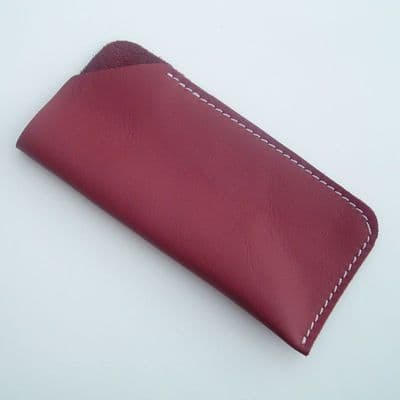 Real Leather glasses case ~~ Dark Red