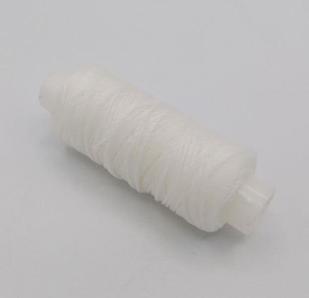 Strong Waxed Polyester Thread - White 22M