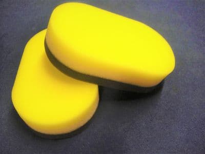 2 x Flexipads Tri-Foam German Oval Applicator Polish Wax Soft & Hard Detailing