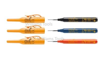 3 x Pica Deep Hole Ink Marker Red, Blue, Black 150