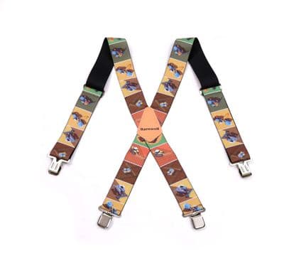 Barnwell Farming Tractor Trouser Braces Suspenders Heavy Duty Metal Clips 50mm