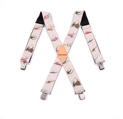 Barnwell Fishing Fly Hook Trouser Braces Suspenders Heavy Duty Metal Clips 50mm