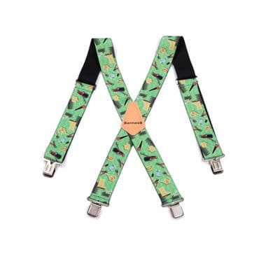 Barnwell Gardening Spade Lawn Mower Trouser Braces Suspenders HD Metal Clips 50m