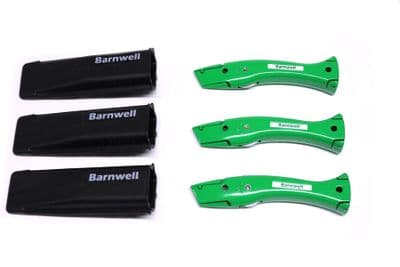 Barnwell Pack of 3 Dolphin Knives and Holster - Green