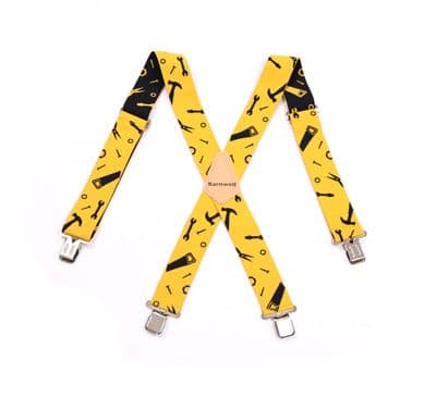 Barnwell Yellow Tool Trouser Braces Suspenders Heavy Duty Metal Clips 50mm Wide