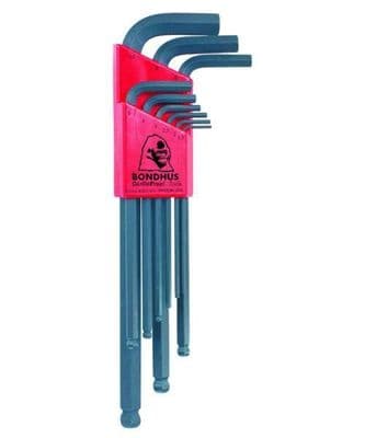 Bondhus Ballpoint Metric Hex Hexagon Allen Key Set 9 Black Finish 1.5mm - 10mm