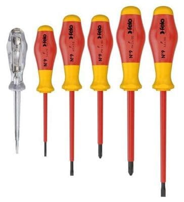 Felo 91396198 6 Piece VDE 1000V Electrician’s Screwdriver Set N 9 – Made in Germany