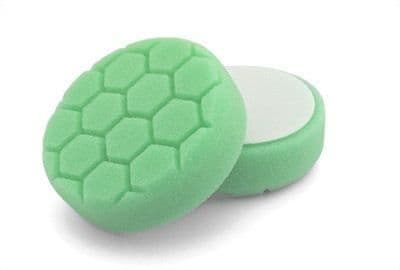 Flexipads Hex Groove Logic 4'' 100mm Spot Pro-Detail Green Heavy Polishing Pad