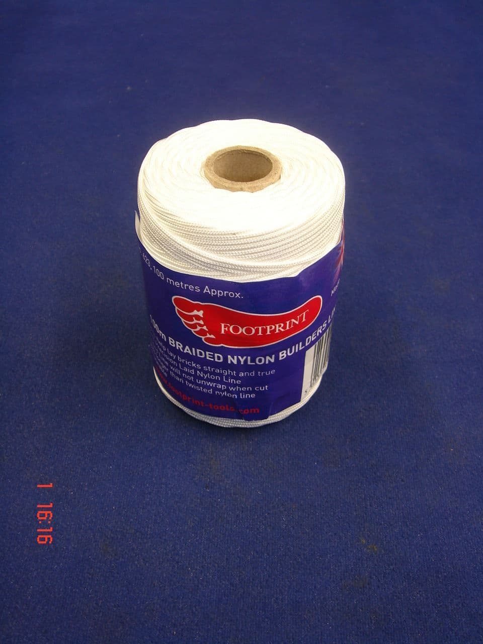 4-Pack Footprint Line Pins & Braided Chalk Line - Size B, 18m Length Each