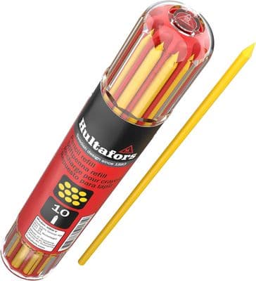 Hultafors Pack of 10 REFILL Yellow Lead Pencil Y