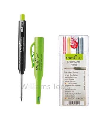Pica Dry Graphite Automatic Pen/Pencil 3030 + 4020 REFILL Black Yellow Red pk8